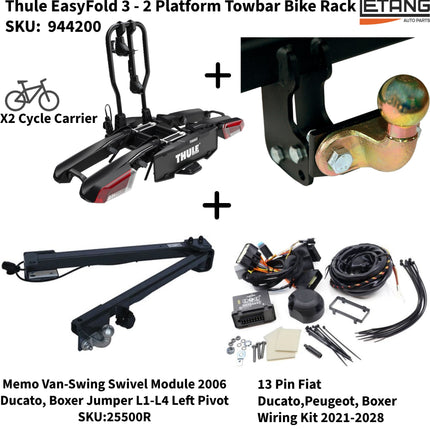 Thule easyfold 3 + Memo Van swing Bicycle Rack Ducato Boxer Jumper