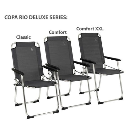 Bo-Camp Chair Copa Rio Deluxe M Aluminium Grey