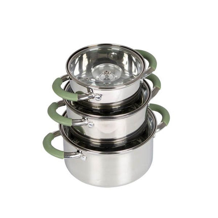 Bo-Camp Cookware Set Elan 3 Pieces RVS