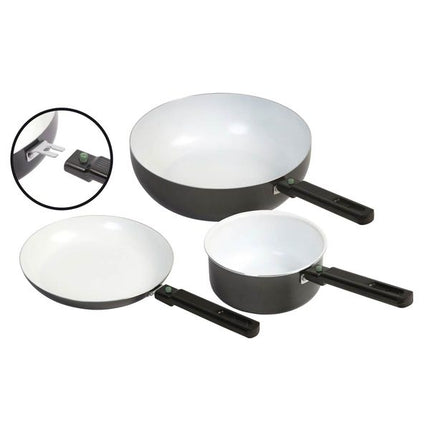 Bo-Camp Sauté Pan Sprint Removable Handle Blk/White Dia 24cm