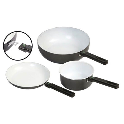 Bo-Camp Frying Pan Sprint Removable Handle Blk/White Dia 20cm