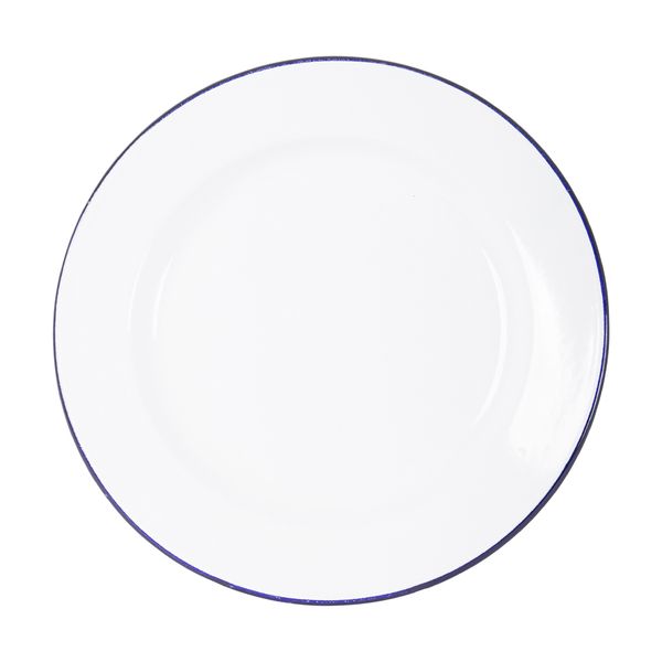 Bo-Camp Dinner Plate Enamel White/Blue