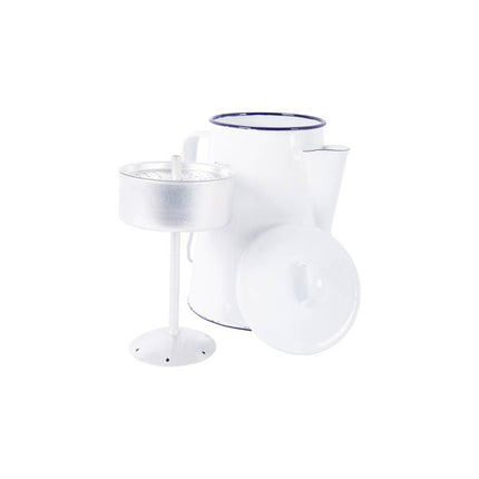 Bo-Camp Tea Kettle Enamel White/Blue 1.6L