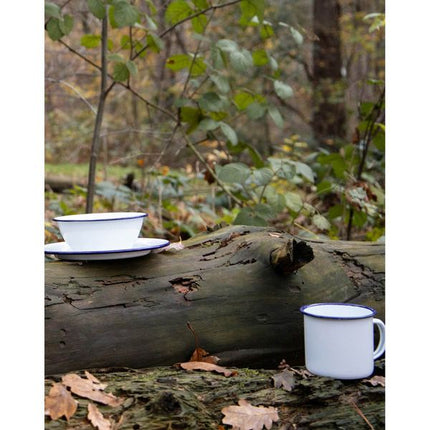 Bo-Camp Tableware Enamel 6 Pieces White/Blue