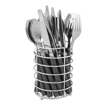 Bo-Camp Cutlery Set with Basket 24 Pieces 6 Persons