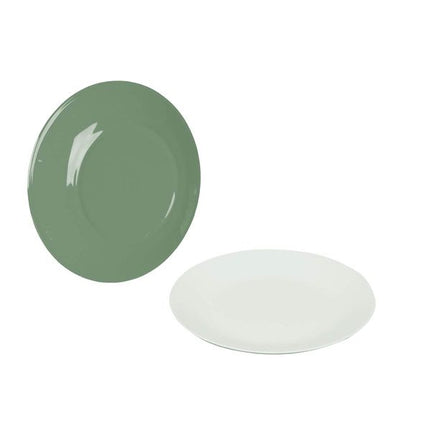 Bo-Camp Tableware Two-Tone Melamine 16 Pieces Green/White
