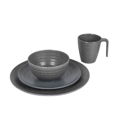 Bo-Camp Tableware Stone 16 Pieces Grey