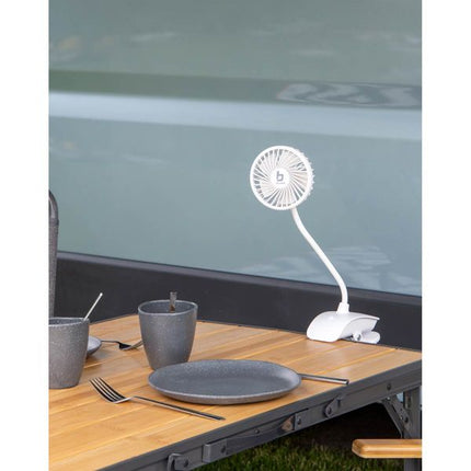 Bo-Camp Table Fan with Clamp Flex Rechargeable