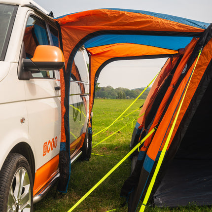Side view of OLPRO Cocoon Breeze V2 campervan inflatable awning