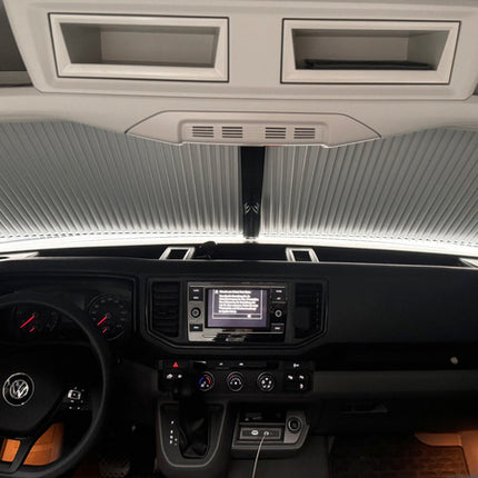 REMIfront Cab Blinds MAN TGE/Crafter 2019-On Upper Storage Black Trim