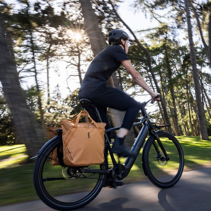 Thule chasm tote for bike with InLock 25L (Black/Mid-Blue/dusted Orange)