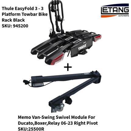 Thule easyfold 3 + Memo Van swing Bicycle Rack Ducato Boxer Jumper