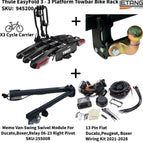 Thule easyfold 3 +Memo Van swing Bicycle Rack Right Pivot +Towbar + 13 Pin Thule electrics Kit 4 Ducato Boxer Jumper