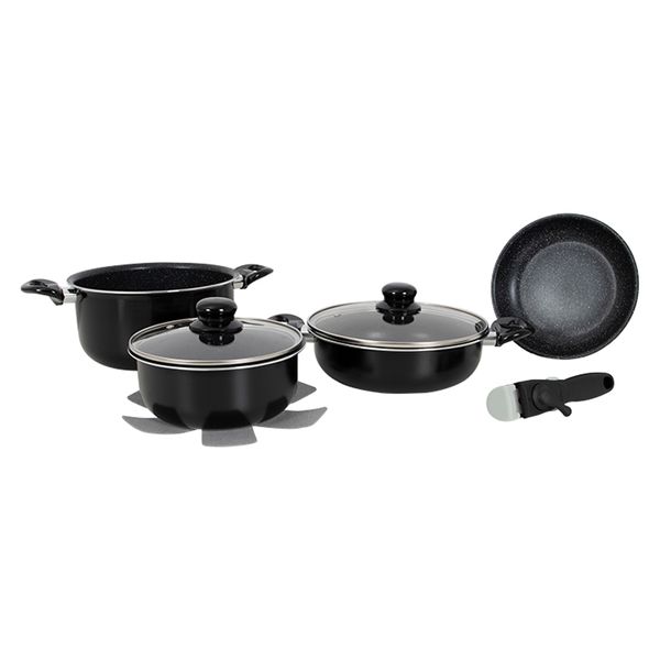 Gimex Cookware Induction Black 7 Pieces