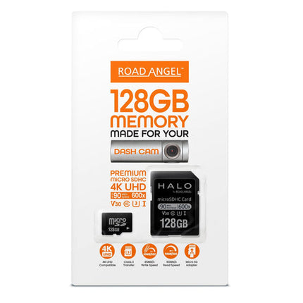 Road Angel 128GB MicroSD Card - Automotive Grade, Made for Halo Dash Cams
