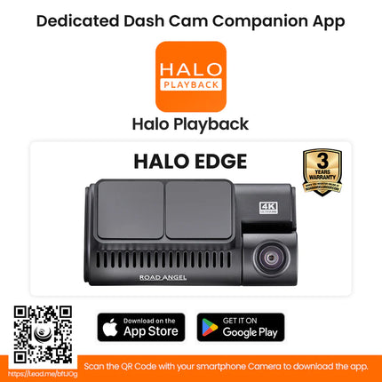 Road Angel Halo Edge 4K Single Dash Cam with Parking Mode & Quick Release Mounting + 64G With (HWK)