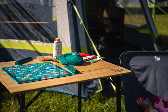 Bamboo Camping Table 4 Folding 65cm x 50cm