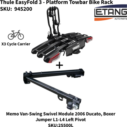 Thule easyfold 3 + Memo Van swing Bicycle Rack Ducato Boxer Jumper