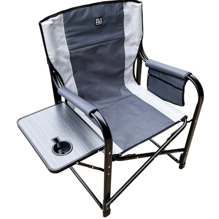 Olpro Directors Chair with side table Grey & Charcoal
