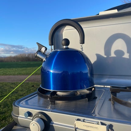 Olpro 2 Litre Stainless Steel Whistling Kettle (Blue)