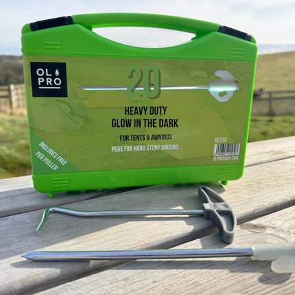 Olpro Case of 20 Glow in the dark Pegs with Peg Puller