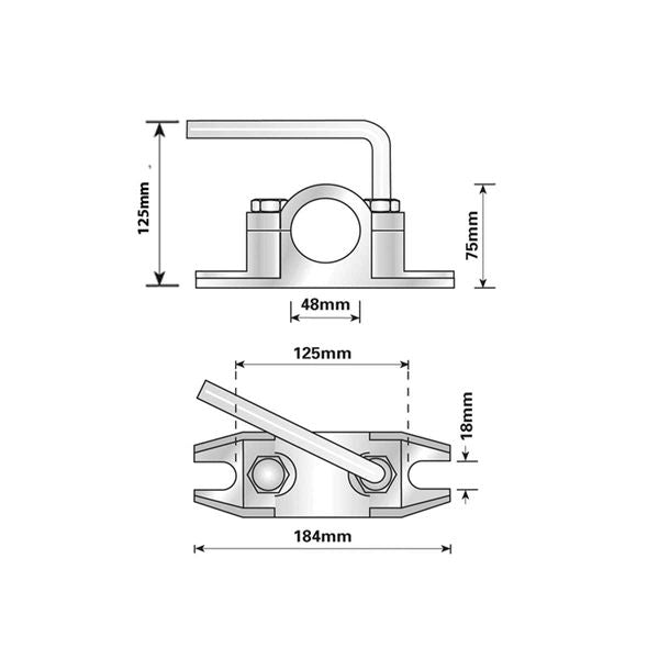 Maypole Heavy Duty Serrated Clamp for 48mm Jockey Wheels