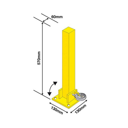 Heavy Duty Fold Down Security Post with Bolts