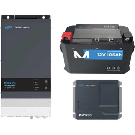 TBB Power M12 Inverter Pack (2000W / 30A DC-DC / 1 x 105AH Battery)