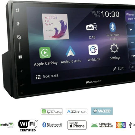 PIONEER SPH-DA77DAB 6.8 WVGA CAPACITIVE MULTI-TOUCH PANEL SCREEN WEBLINK 3.0 ANDROID AUTO/ APPLE CARPLAY DAB CAR STEREO