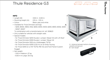 Thule Residence G3 Awning Room - Complete Front and Sides Package