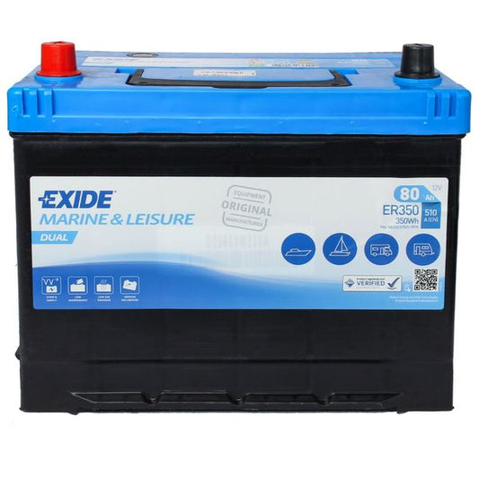 Exide ER350 12V FLA Battery 80Ah