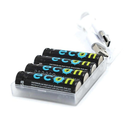 Wolf Outdoors 1800mwh USB-C Rechargeable AA Batteries with Case