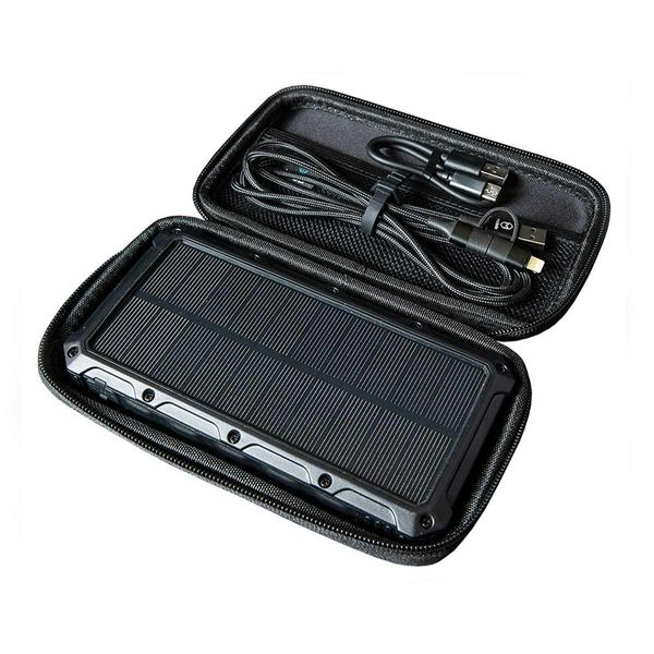 Wolf Outdoors SPB-16 Solar Power Bank with Case and 3in1 Lead