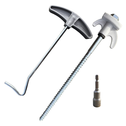 Olpro Screw in Hard Ground Rock Pegs Peg  With 20pcs Adaptor and Peg Puller