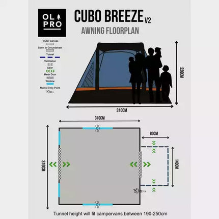 OLPRO Cubo Breeze® v2 Campervan Awning