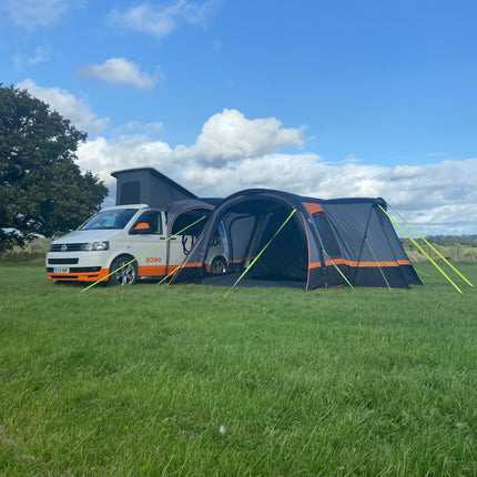 OLPRO Cocoon Breeze V2 inflatable campervan awning front view
