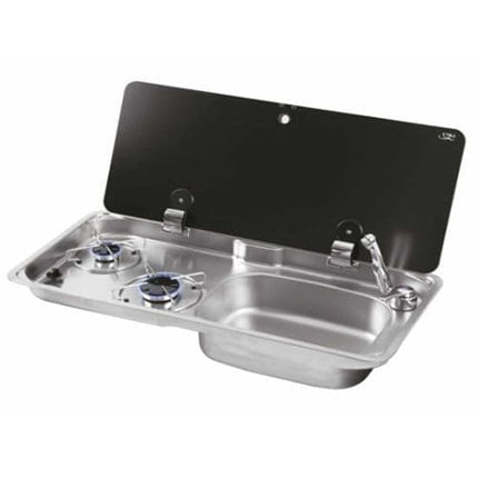 FL1770 2 Burner Combi RH Sink Single Lid