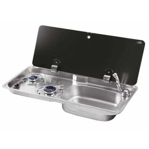 FL1770 2 Burner Combi RH Sink Single Lid
