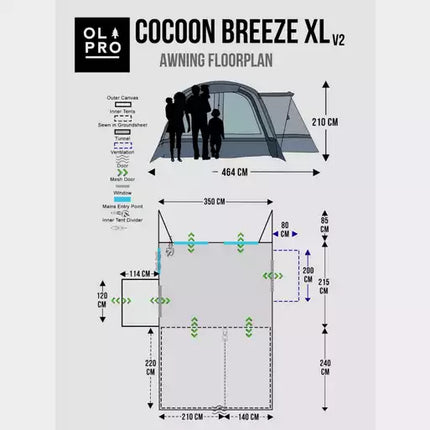 Olpro Cocoon Breeze® XL v2 Motorhome Awning (Grey)