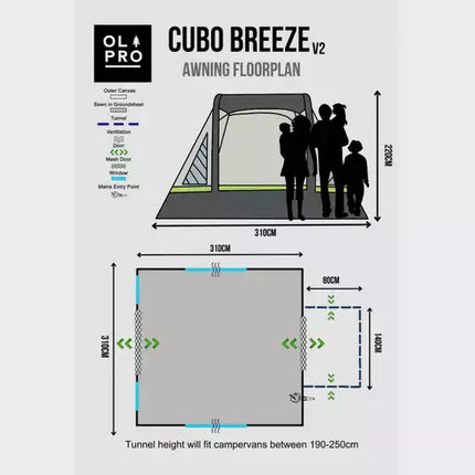 OLPRO Cubo Breeze® v2 Campervan Awning
