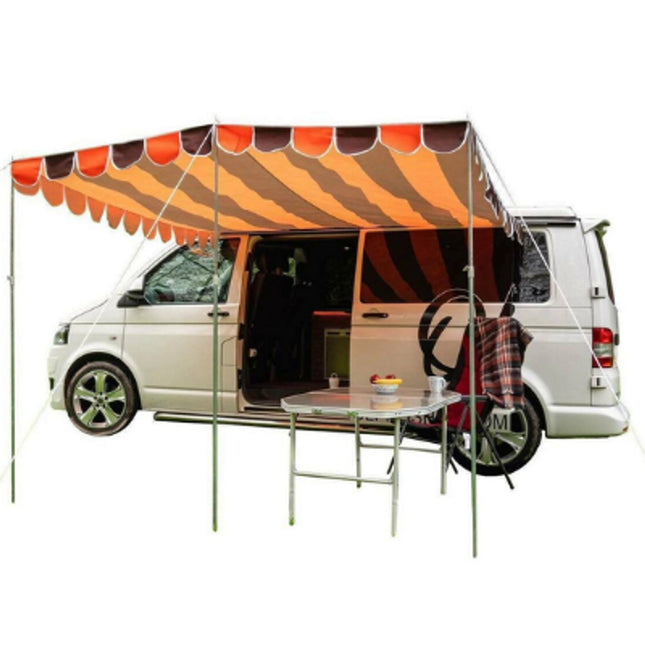 Olpro Retro Campervan Shade Canopy - Orange & Brown