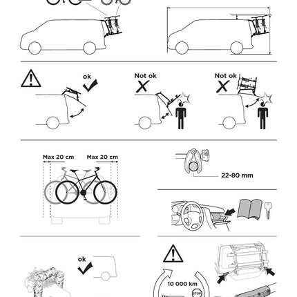 Thule Wanderway Bike Rack Black for VW T6 minivan