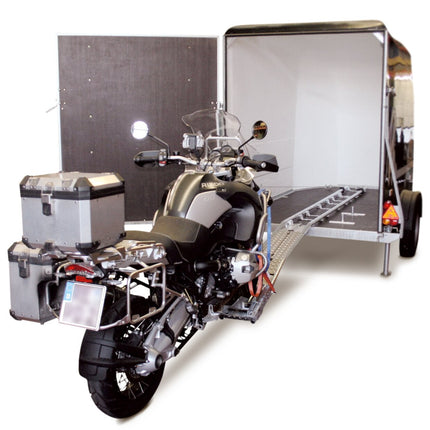 Motorcycle loading on a trailer 