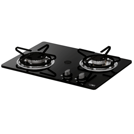 CAN PV1351S 2 Burner Gas Hob, Glass Surface
