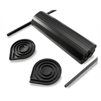 350 x 650 TAMBOUR CUPBOARD DOOR - BLACK