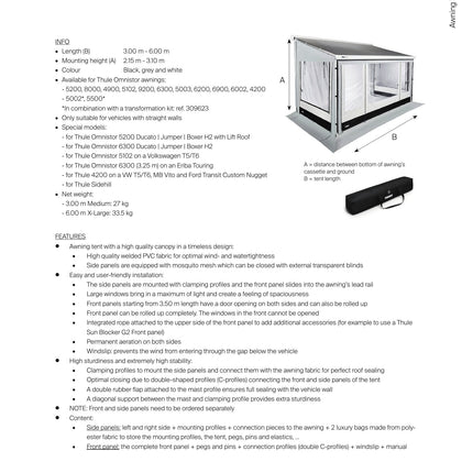 Thule Complete G3 Room For 4200 2.6m Fitted Minivan Vw T5/T6, Transit custom