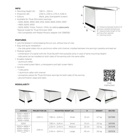 Thule Sun blocker G2 Awning Tent sides
