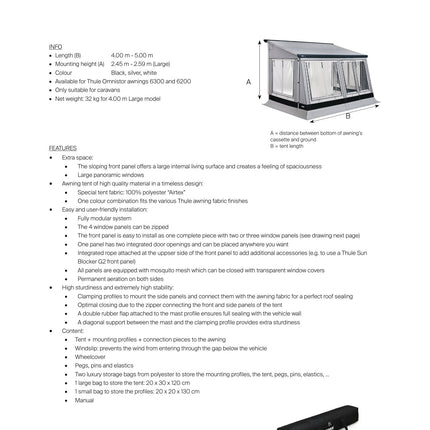 Thule Veduta Caravan Awning Tent for Thule 6300