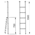 Titta Folding Alum. Ladder 1500 x 280mm