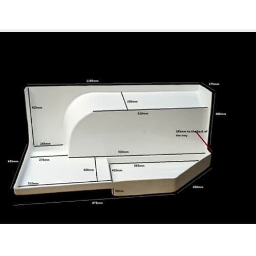 Motorhome Wheel Arch Shower Tray Passenger Side